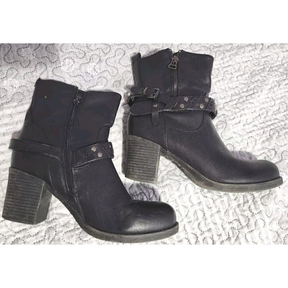 Vangelo Womens Moto Boots Black Leather 39